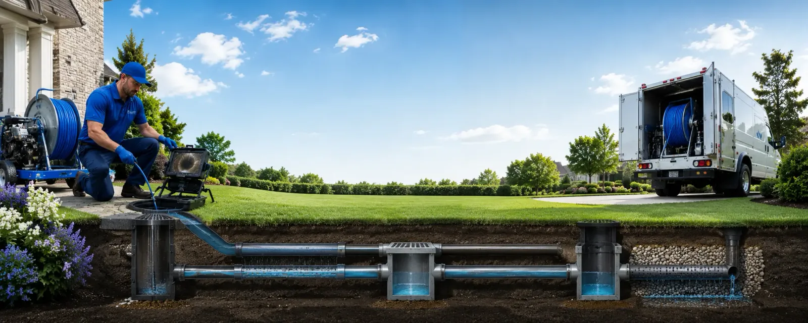 Outdoor drain cleaning information for North Aurora, IL